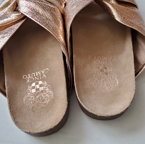 Vince Camuto Rose Gold Biminti Slide Sandals - Picture 3 of 7